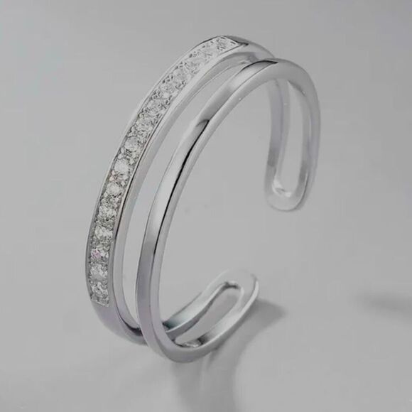 AYP Sterling 925 Silver & Zircon Adjustable. Ring - Picture 12 of 12